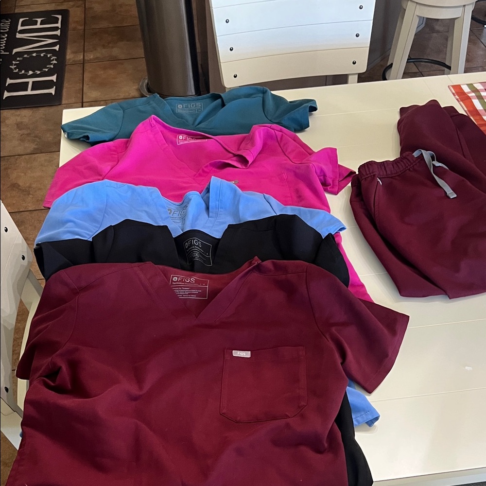 Figs  Short Sleeve Tees - Maroon, Pink, Blue, Black